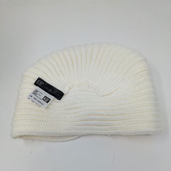 Knit Bonbons Soft Womens Hat Cream 100% Acrylic Knotted Cap Logo - Picture 9 of 10